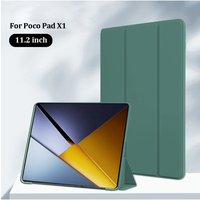 For Poco Pad X1 Case 11.2 inch Trifold PU Leaher Soft TPU Back Stand Tablet Shell For Funda Poco Pad X1 Case Cover 11.2"