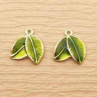 10pcs Enamel Leaf Charm for Jewelry Making Bulk Garden Metal Earring Pendant Bracelet Necklace Accessories Diy Craft Supplies