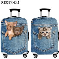 Animal 3D Cat Dog Luggage Protective Cover 18-32Inch Suitcase Elastic Case Covers Baggage Trolley Dust Cover Travel Accessories