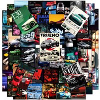 AliExpress NONE 50/100PCS JDM Retrofit Racing Car Graffiti Stickers for Laptop Skateboard Luggage Guitar Bike Waterproof Decals