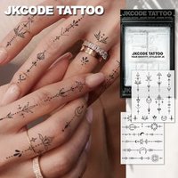 2-Piece Waterproof Semi-Permanent Tattoo Set, Minimalist Hand Tattoos, Simple Leaf Designs, Temporary Tattoos for Ramadan, Waterproof, Realistic Tattoos, Plant Designs, Finger Tattoos, Magic Tattoos,