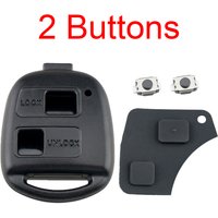 Car Key Case 2 Buttons Car Remote Key Shell with TOY43 Blade + 2 Micro Switches Fit for Toyota Yaris Prado Tarago Camry Corolla