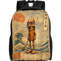 Brainrot Meme Tung Tung Tung Sahur Backpack Travel Backpacks Unisex Colorful Big High School Bags Modern Rucksack