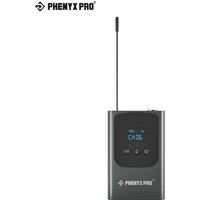 Phenyx Pro Portable Bodypack Transmitter, 900 MHz UHF Bodypack with 3-Pin XLR and 15 Selectable Frequencies, Compatible with PDP