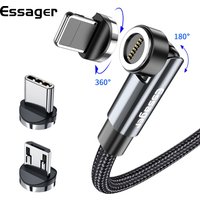 Essager 540 Rotate 3A Fast Charging Magnetic Cable Micro USB Type C Cable For iPhone Xiaomi Magnet Charger Phone Data Wire Cord