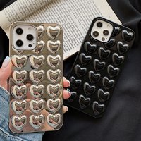 Cute 3D Love Heart Case For iPhone 17 Air 14 13 12 11 15 Pro Max 16 Plus Cartoon Candy Color Back Cover For 12 13 Mini Cases