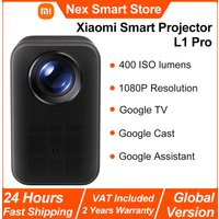 Xiaomi Smart Projektor L1 Pro, Google TV 400 ISO-Lumen, 1080p physische Auflösung, Autofokus und automatische Keystone-Korrektur, Dolby-Audio
