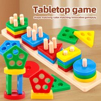 Colorful Montessori Shape Sorting Stacking Toy, Suitable for 1-3 Year Old Children, Early Education Puzzle Game for Boys and Girls