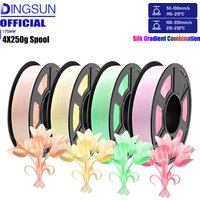 1.75mm Gradient Silk PLA Filament ±0.02mm Quick Color Change 3D Printer Filament 200g/250g/500g/1kg Spool