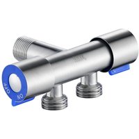 Single Cold Water 1 in 2 Out Bathroom Toilet Angle Valve Washing Machine Double Outlet Water Tap 304 Stainless Steel