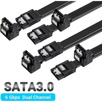 SATA Cable III Right Angle & Straight, SATA Data Cables 90 Degree + SATA 3 Cable Straight to Straight, 6Gbps for Hard Drive SSD