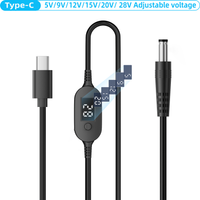 140W USB C to 55 * 25 DC Power Cable Adjustable Voltage 5V-28V Charging Cable Adapter for Laptop Router LED Light