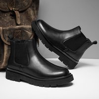 Unisex Chelsea Boots Breathable Lining Soft Cushion Vintage Elastic Ankle Boots For Business Casual Lightweight Comfort