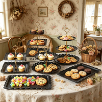 6pcs premium cake stands and dessert plates, tiered cake stand, snack trays, dessert and cake plates, suitable for home and hote