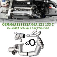Coolant Flange Pipe Water Hose Connection Connector Upgrade Kits For VW Golf MK4 1.8T Audi A3 TT 1.8T 06A121132A 06A 121 133 C