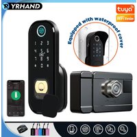 Tuya Smart lock Waterproof Wifi Fingerprint Rim Lock Smart Card Digital Code Electronic Door Lock For Home Security Mortise
