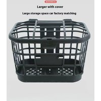 AliExpress HUXUAN Black Detachable Front Bike Basket with Lid; Large Durable, for Electric Bicycles