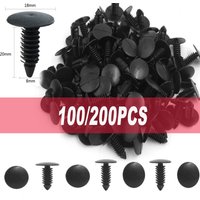 50/100/200PCS Universal Plastic Fasteners Push Rivet Clip 8mm Automotive Nylon Barbed Clip Headliner Bumper Fender Clip