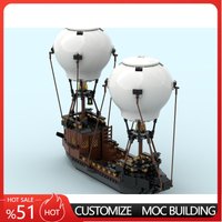 614PCS A Flying Ship Steampunk Fantasy Airship Customize Creative MOC Building Blocks DIY Assembly Educational Toy For Display