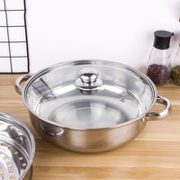 Stainless Steel Vegetable Steamer Pan Set 1/2/3-Layer Transparent Steaming Cookware Stacktable Glass Lid Double Boilers Stock