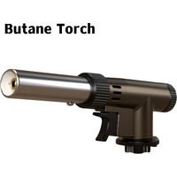 Butane Torch ABS Material Soft to Hard Flame Adjustment Gas Burner for Emergency Welding Caramel Pudding Baking Camping Cooking