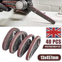 40PCS 457×13mm Sanding Belts 40-120 Grits Metal Polishing Sandpaper Sanding Machine Accessories for Belt Sander Metal Polishing