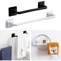 Rail Rack Self Adhesive Towel Rod Bar Kitchen Bathroom Wall Bath Towel Holder Useful Household Gadget