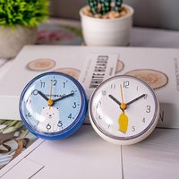 Mini Sucker Wall Clock Bathroom Anti-Fog Waterproof 7cm Kitchen Toilet Small Quartz Table Clock