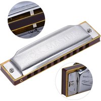 Suzuki 1072-C Folkmaster Standard 10-Hole Diatonic Harmonica Key of C 20 Tone for Beginner Student