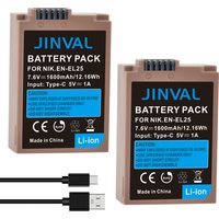 EN‑EL25 Type‑C Charging Camera Battery, 7.6V 1600mAh Li‑ion Replacement Battery for Nikon Z30 Z50 ZFC Mirrorless Cameras