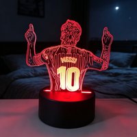 Footballer Lionel Messi 3D Acrylic Night Light 7 Color Gradient Dimmable Night Light Room Decoration Fan's Gift Christmas Gift