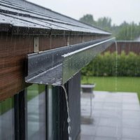 Aluminum Alloy Rain Gutter Easy Installation Eaves Water Trough Gutter Water Deflector Guard Prevents Foundation Damage