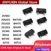 100Pcs New 2N7002 2SA1015 2SC1623 2SC1815 2SC945 BAS16 BAT54C BAT54S BAV70 BAV99 BAW56 BSS138 BSS84 SOT23 In Stock Wholesale