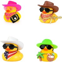 Cowboy Rubber Duck Car Decor with Cowboy Hat Car Dashboard Decorations Duck Car Accessories
