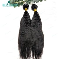 Kinky Straight Microlink Hair Extensions Human Hair For Black Women Microloop Microring Loop Hair Extensions Kinky