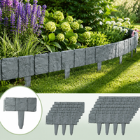Imitation Stone Pattern Splicing Horticultural Patch Fence,Suitable for Garden Lawn,Flower Bed Decoration and Isolation