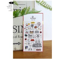 Korean Import Brand Suatelier Spain City Stickers Scrapbooking Diy Diary Stationery Sticker Kawaii Art Supplies