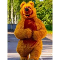 Inflatable Brown Bear Costume Martha Walking Mascot Giant Adult Cartoon Animal Character for Party No Battery