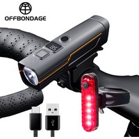 OFFBONDAGE Lampka rowerowa LED przednia, ładowana przez USB, do rowerów górskich MTB, 300LM, reflektor rowerowy, latarka, tylne światło rowerowe