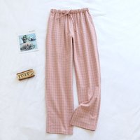 Pajama Pants Woman Cotton Home Trousers Autumn and Winter Plaid Trousers Elastic Waist Student Sleeping Pants Soft Fashion