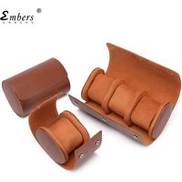 Étui à montres en cuir Embers, 1, 2 ou 3 emplacements, boîte de rangement de montres de luxe en cuir véritable, sac de voyage, étui à montres, boîte cadeau, pochette à montres