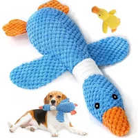 Cartoon Duck Shaped Pet Chew Toy Squeaky Interactive Plaything for Puppy Teeth Grinding Indoor Daily Pet Entertainment
