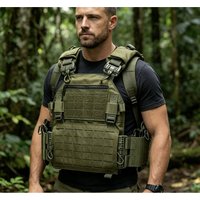 R4V Quick release hunting vest with chest zipper anti-theft bag MOLLE modular expansion breathable elastic vest