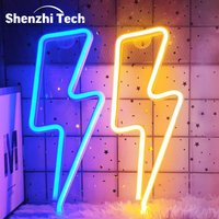 Shenzhi Tech Lightning Bolt LED Neon Sign Wall Decor USB/Battery Operated Neon Light for Home Party Wedding Christmas Decoration