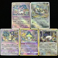 Pokemon PTCG Cards Colored Pencil Art Style Sylveon Umbreon Mimikyu Jirachi Wooloo Collection Cards Rare Holo Cards Pokemon Gift