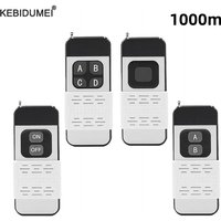 433 Mhz Wireless RF Module Remote Control Learning Code 1527 Remote Control 1/2/4CH Long Range 1000m For Lamps Lights Gate Door
