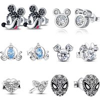 Hot Sale New 925 Sterling Silver Miniso Disney Rings Mickey Minnie For Women Kids Original 925 Wedding Ring Jewelry Fine Gift