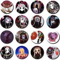 58mm Game The Freak Circus Soft Button Pin Pierrot Cosplay Kawaii Joker Clown Brooches Badge Bag Accessories Fans Collect Gifts