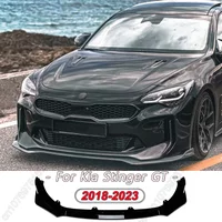 Dla Kia Stinger GT 2018-2023 Auto Samochodowy przedni zderzak Splitter Lip Spoiler Diffuser Guard Body Kit Cover Tuning ABS Gloss Black