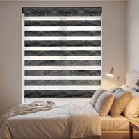 Modern Design Black White Pattern Zebra Roller Blinds - Light Filtering & Easy to Clean For Living Room